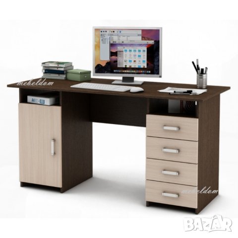 Бюро 143см. с плавна врата и 4 чекмеджета(код-1136), снимка 3 - Бюра - 40952579