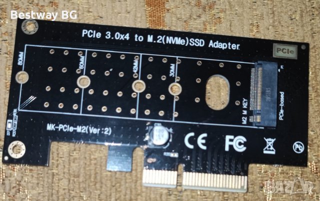 Преход  от M .2 NVME към pci expres  X1   и X4 за включване на NVME SSD към всяко старо PC без дъно , снимка 3 - USB Flash памети - 40008036