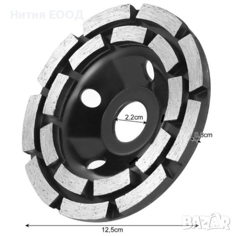 Диамантен диск за шлайфане на бетон , двуредов, ф125х22,23х8mm, снимка 2 - Други инструменти - 41519456