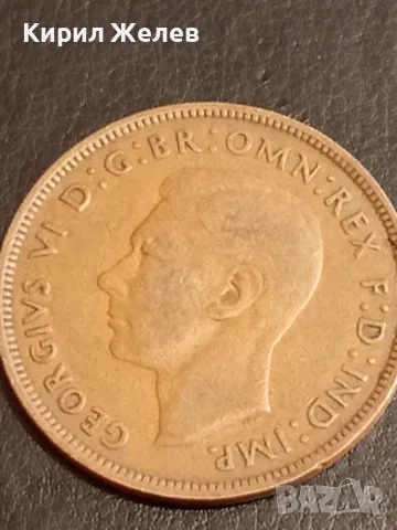 Стара монета 1 пени 1945г. Великобритания Крал Джордж шести 34843, снимка 5 - Нумизматика и бонистика - 49074483