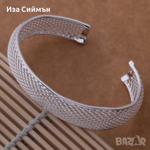 Сребърна гривна, универсален размер, снимка 4 - Гривни - 36359718