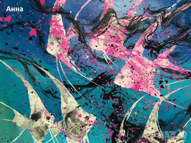 Авторска абстрактна картина, снимка 3 - Картини - 53752060