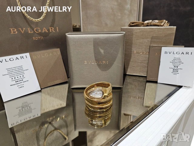 BVLGARI Serpenti Tubogas Snake Gold Diamonds Дамски Часовник, снимка 6 - Дамски - 53058199