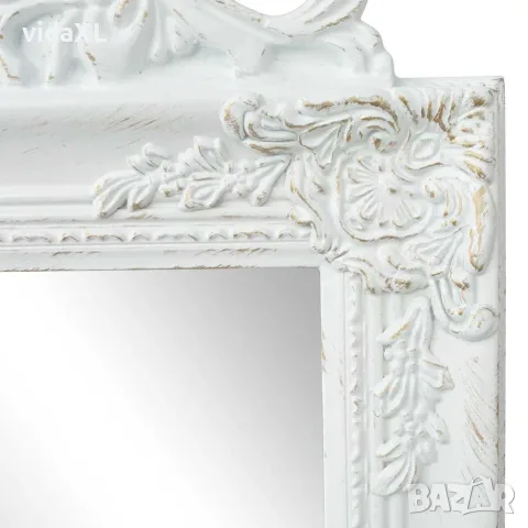 vidaXL Стенно огледало, бароков стил, 160x40 см, бяло, снимка 2 - Огледала - 56146375