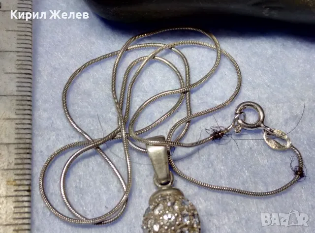 НЕЖНО ИТАЛИАНСКО СРЕБЪРНО КОЛИЕ със СКЪПОЦЕНЕН СРЕБЪРЕН ПЕНДАНТ РОДИРАНО СРЕБРО 925 ПРОБА 43359, снимка 6 - Колиета, медальони, синджири - 50136136