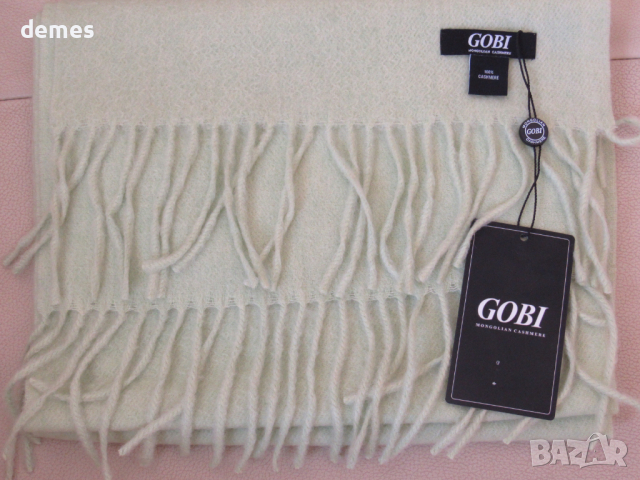  Фин шал 100% кашмир, цвят мента, Монголия, снимка 2 - Шалове - 34073371