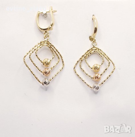 Дамски златни обеци 14к 585пр., снимка 5 - Обеци - 39100695