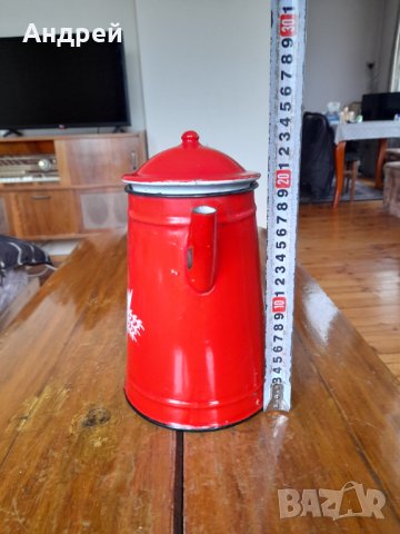 Стар емайлиран чайник #50, снимка 2 - Антикварни и старинни предмети - 38683940