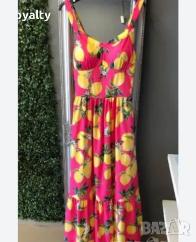 Дълги летни рокли с лимони, снимка 2 - Рокли - 50169890