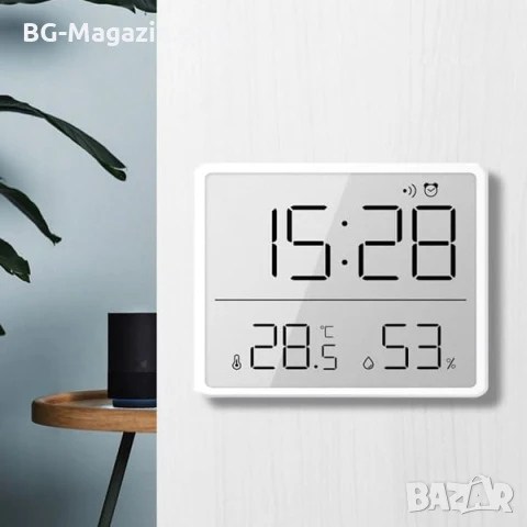 Модерен LED дигитален настолен часовник с температура влага магнит за стена на батерии влагомер, снимка 10 - Други - 51039860