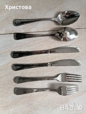 Продавам сервиз прибори за хранене за 6 човека, снимка 4 - Прибори за хранене, готвене и сервиране - 29289826