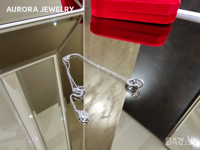 CARTIER Love White Gold Paved Diamonds Chain Дамскo Колие, снимка 5 - Колиета, медальони, синджири - 52905162