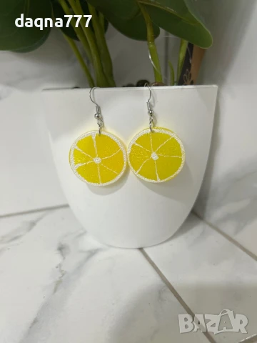 Интересни обеци лимони ново!, снимка 2 - Обеци - 51079138