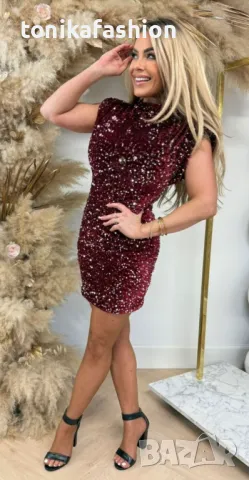 Парти рокля с пайети , снимка 4 - Рокли - 48197577