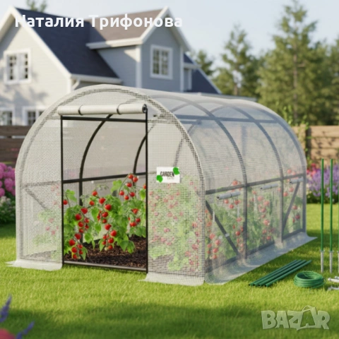 Компактна бяла оранжерия - професионална защита и идеални условия за вашите култури - 3 х 2 х 2м