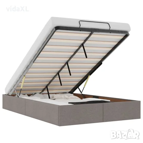 vidaXL Османска рамка за легло без матрак, таупе, 120x200 см, плат