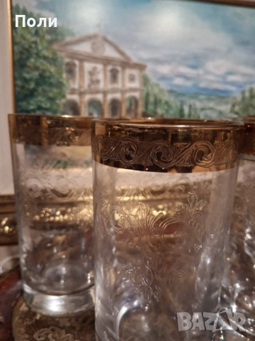 Чаши MURANO MEDICI GOLD, снимка 3 - Антикварни и старинни предмети - 52211155