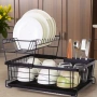 Двуетажен метален сушилник за съдове с отделение за прибори, снимка 4