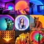 Нова LED Sunset лампа 24 цвята 180° USB дистанционно декоративно осветление, снимка 2
