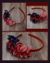 Ефектна диадема в преливащ цвят в синьо, червено и розово, снимка 1 - Аксесоари за коса - 35851588