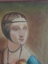 Дамата с хермелина маслена картина платно , снимка 11