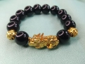 Гривна от мъниста обсидиан, снимка 1