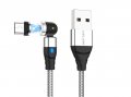 НОВО! 180°-360°-540° Магнитен кабел micro USB, Type C, 8-pin магнитно зарядно, снимка 3