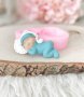 бебе облегнато на възглавница с качулка силиконов молд форма фондан гипс декор, снимка 1 - Форми - 41126259