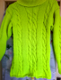 Неон жълт пуловер-ръчно плетиво-коледна оферта , снимка 1