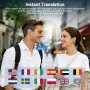 AI преводач слушалки 140 езика в реално време Bluetooth 5.4 ENC – Черни, снимка 4