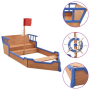 vidaXL Пясъчник пиратски кораб, чам, 190x94,5x101 см(SKU:92171, снимка 1 - Други стоки за дома - 44594300