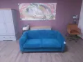 Дизайнерски син диван от плат голяма двойка, снимка 3