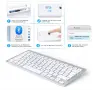 Bluetooth клавиатура OMOTON KB066 за Mac и др., компактна безжична клавиатура, цвят: сребристо/бяло , снимка 3