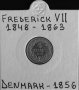 Монета Дания - 4 Шилинг 1856 г. Крал Фредерик VII - Сребро, снимка 1 - Нумизматика и бонистика - 31649595