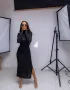 Стилна Дълга Черна Дамска Рокля , снимка 1