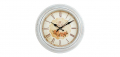 Декоративен Стенен часовник, Винтидж дизайн, Бял с цветя, снимка 1 - Стенни часовници - 36219501