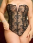 4XL Черен дантелен корсет / боди /, снимка 2