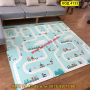 Сгъваемо детско килимче за игра, топлоизолиращо 180x200x1cm - Жираф и Писта с Влакчета - КОД 4133, снимка 6
