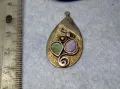 РАЗКОШЕН СРЕБЪРЕН МЕДАЛЬОН с КРАЛСКИ СЕДЕФ СРЕБРО ВИСОКА ПРОБА РЪЧНА РАБОТА ЧАСТ от КОМПЛЕКТ 47516, снимка 7