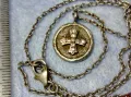 Стар ДВУСТРАНЕН РЕЛИГИОЗЕН СРЕБЪРЕН МЕДАЛЬОН КОЛИЕ СРЕБРО 925 РЪЧНА РЯДКА АРТ РАБОТА с ЦИРКОНИ 49923, снимка 12