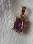 Нов златен медальон с естествен аметист, снимка 2
