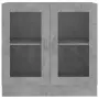 vidaXL Шкаф витрина, бетонно сив, 82,5x30,5x80 см, инженерно дърво, снимка 5