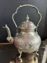 старинен чайник месинг посребрен, снимка 1