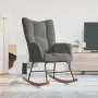 vidaXL Люлеещ стол, тъмносив, кадифе, снимка 3