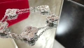 Van Cleef & Arpels VCA Silver Clear 5 Motifs Vintage Alhambra Дамска Гривна, снимка 2