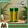 2 бр. нови бързо зареждащи се акумулаторни батерии с високо качество 4100 mAh 1.5 V батерия за фенер, снимка 1