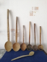 Стари дървени лъжици и лопатки изработени ръчно., снимка 1 - Антикварни и старинни предмети - 40489898