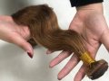 Екстеншън, 100% естествена коса - светло кестеняво - различни размери, снимка 1 - Аксесоари за коса - 39184865