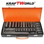 Комплект ударни вложки 27 части KraftWorld – 1/2″, с удължител и ударен кардан, снимка 1