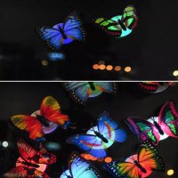 5 броя 3D LED Светещи пеперуди декорация, снимка 2 - Други - 35863306